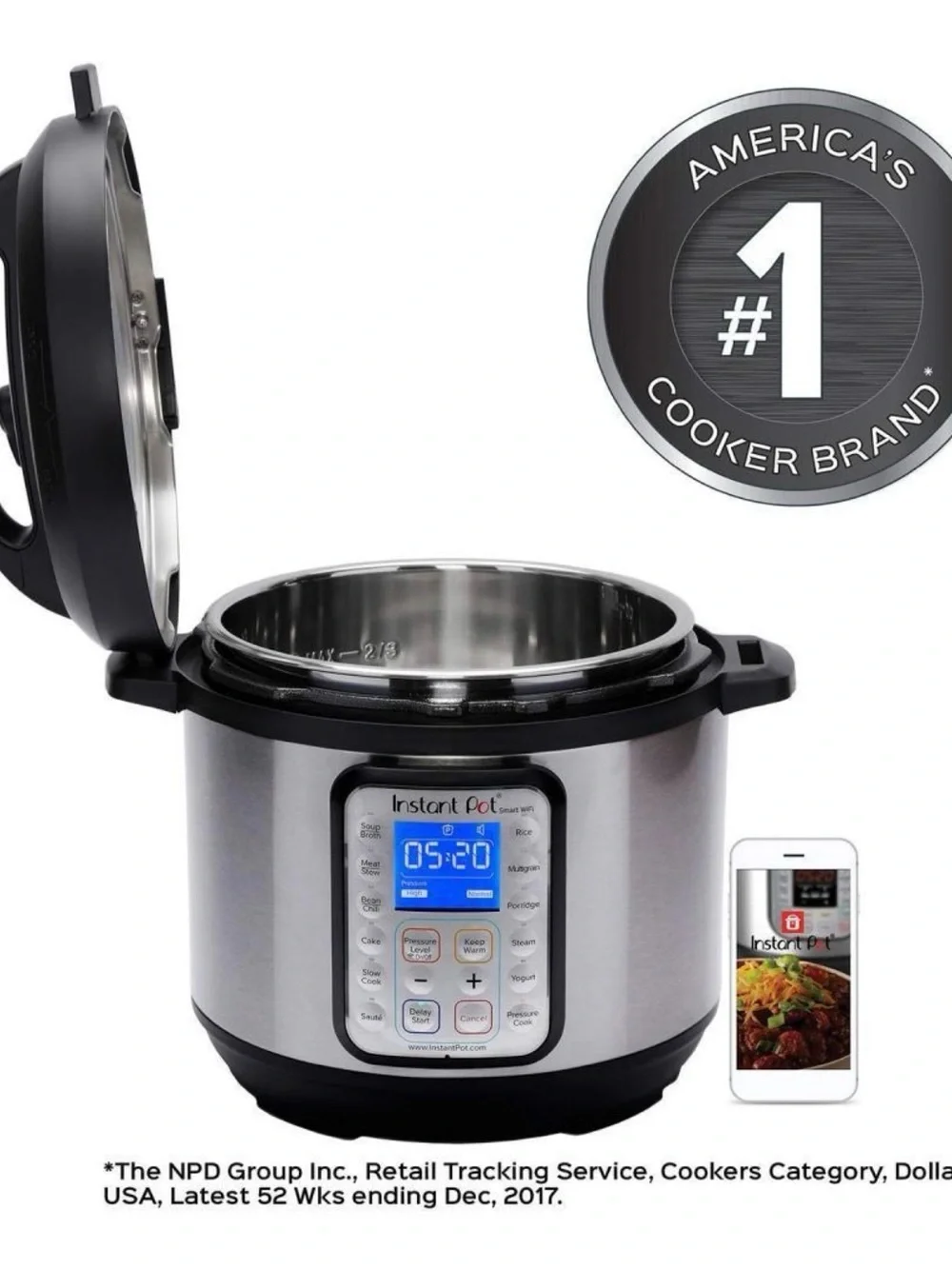 Instant Pot Stainless Steel Multi-Use Pressure Cooker - Silver